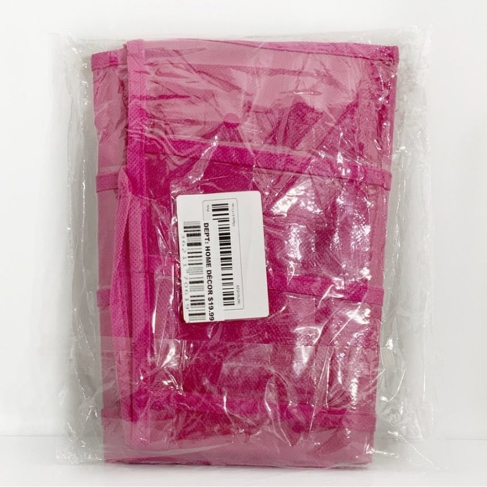 Jewelry Organizer Little Pink Dress Hanging Storage Bag Large 2 Sided Pink - Picture 3 of 16